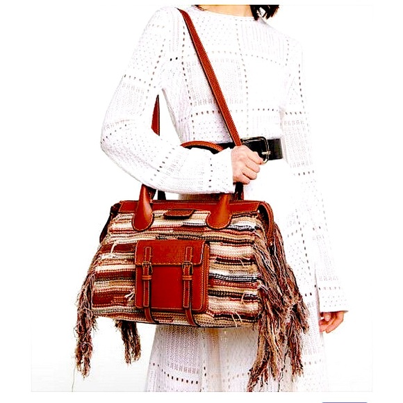 NWT Chloe Authentic Cashmere/Calfskin Large Multicolor Bag - Picture 15 of 16